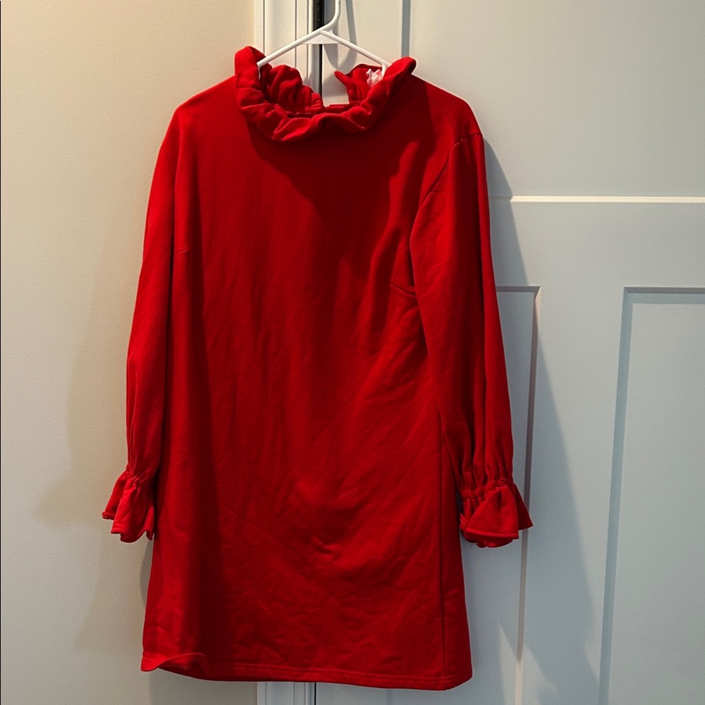 Elegant Red Ruffle Dress